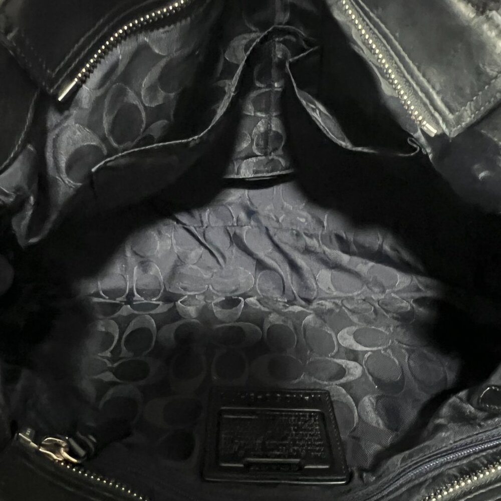 Coach | Vintage Black Leather Hampton Belted Satchel Tote Shoulder-Bag Purse - Picture 5 of 6